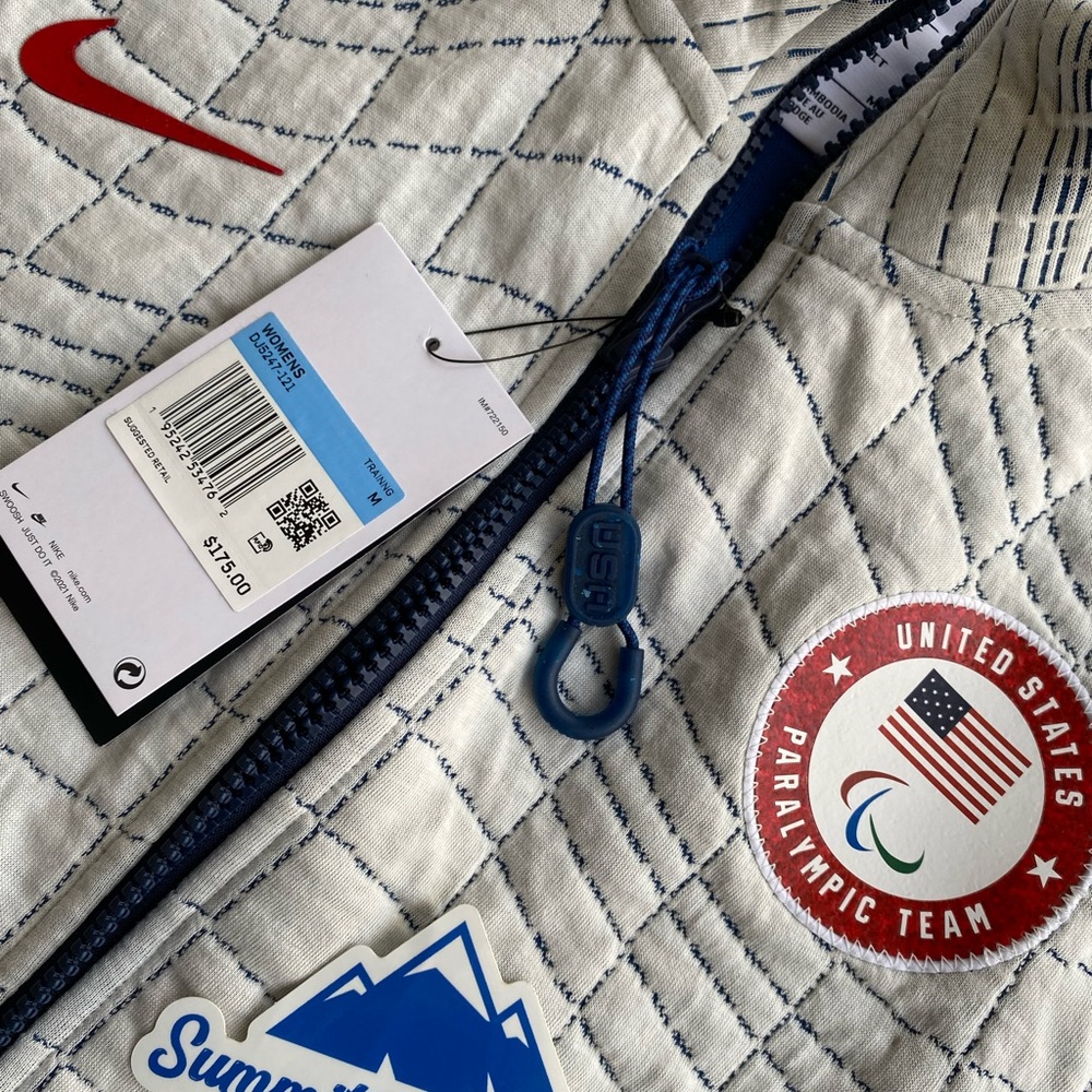 NEW:Team USA Paralympics Nike Women's Tech Pack Full-Zip Jacket - White (Size M)